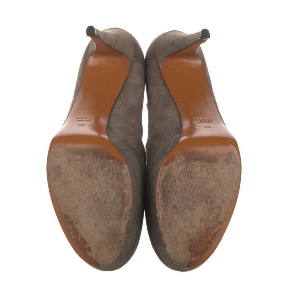 Gucci Authentic Solid Gray Genuine Suede Leather … - image 5